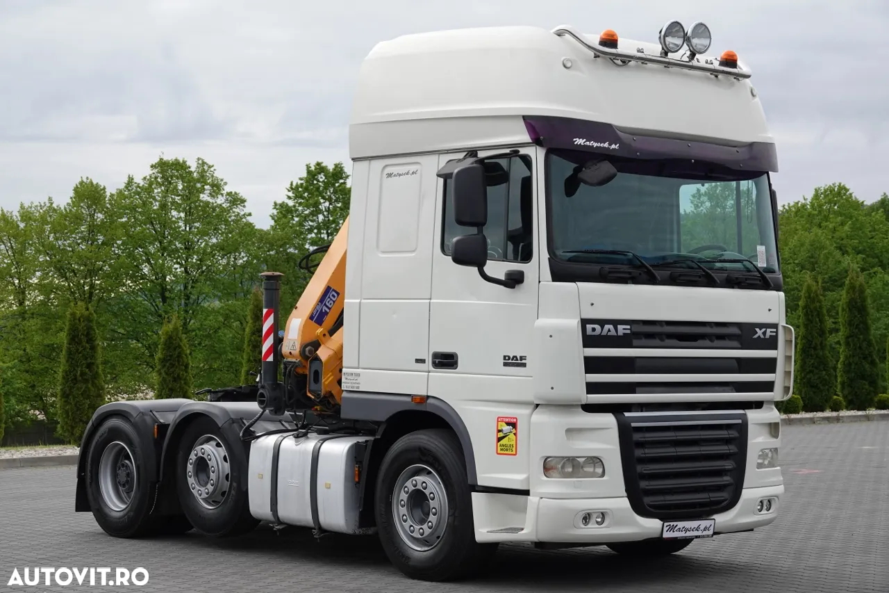 DAF XF 105.510 / TRACTOR IMPINGAT / + HDS COPMA 160.5 / EXTENSIUNE - 13 M / CAPACITATE DE RIDICAT - 7.040 KG / IMPORTAT - 13