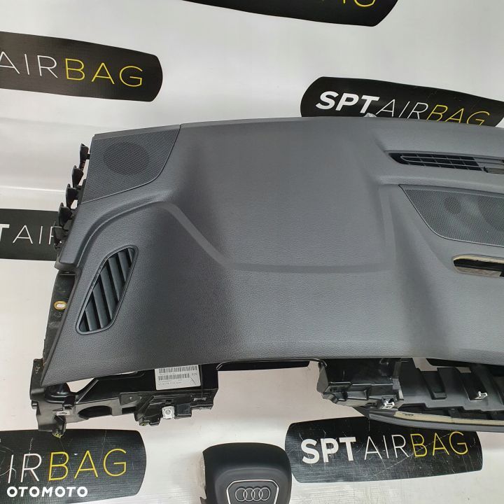 AUDI Q7 4M DESKA ROZDZIELCZA KONSOLA KOKPIT PULPIT PODUSZKI AIRBAG AIR BAG PASY KIT SET - 2