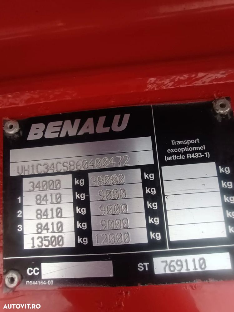 Benalu BENALU 71 m3 / ALUMINIU / PUNȚĂ RIDICATĂ / JANTE DIN ALIAJ / IMPORTAT - 20
