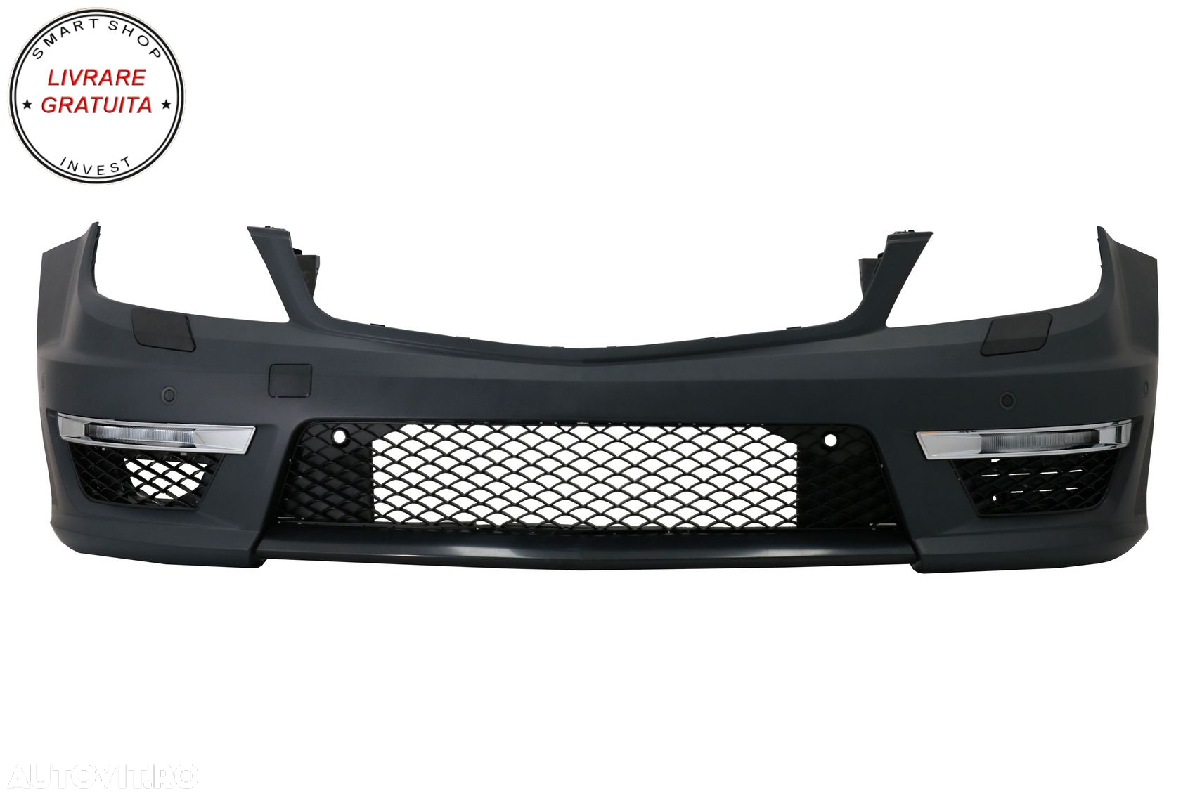 Bara Fata cu Grila Centrala Mercedes C-class W204 Facelift (2012-up) C63 Sport Neg- livrare gratuita - 2