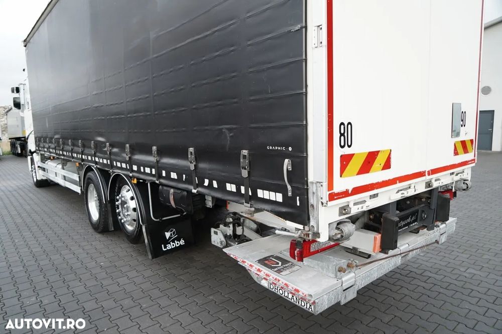 Renault T 440 / 6X2 / SOLO / CORTINĂ 9.5 M / I-PARK COOL / RIDICABIL / JANTE DIN ALIAJ / PUNȚĂ RIDICABILĂ - 11