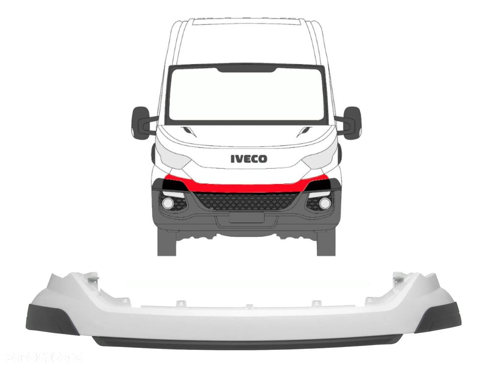 Atrapa / Listwa atrapy nad zderzak Iveco Daily 14 - 19 biała - 1