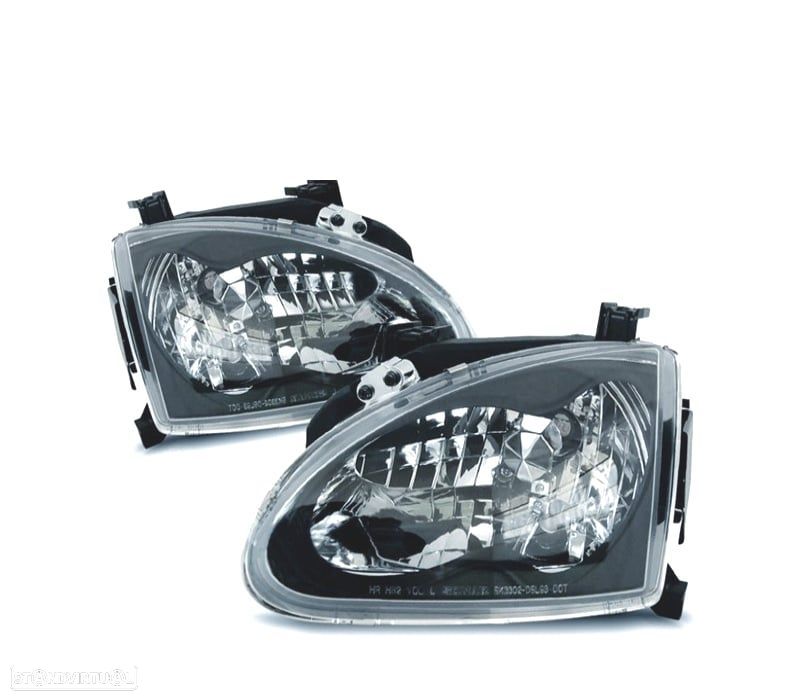FARÓIS OPTICAS PARA HONDA CRX DEL SOL 92-97- FUNDO PRETO - 1