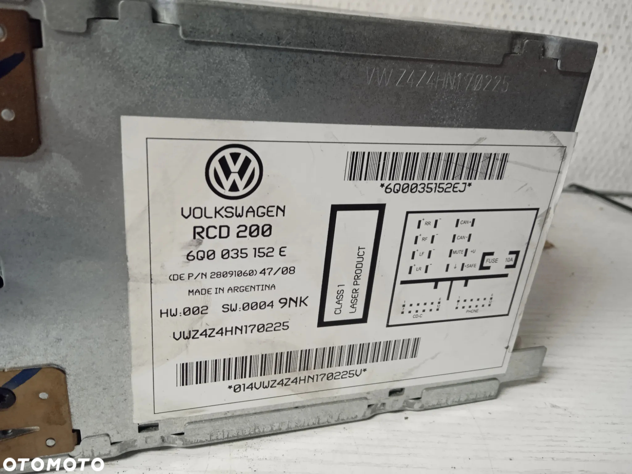RADIO CD MP3 RCD200 VOLKSWAGEN POLO 6Q0035152A 6Q0035152E - 11