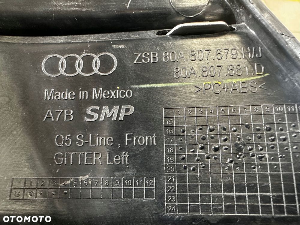 lewa kratka zderzaka przód audi q5 ii s-line - 9