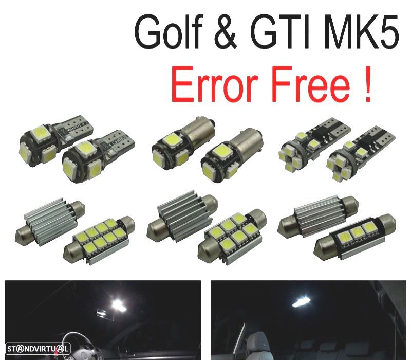 KIT COMPLETO 13 LAMPADAS LED INTERIOR PARA VOLKSWAGEN VW GTI GOLF 5 MK5 MKV 06-09 - 1