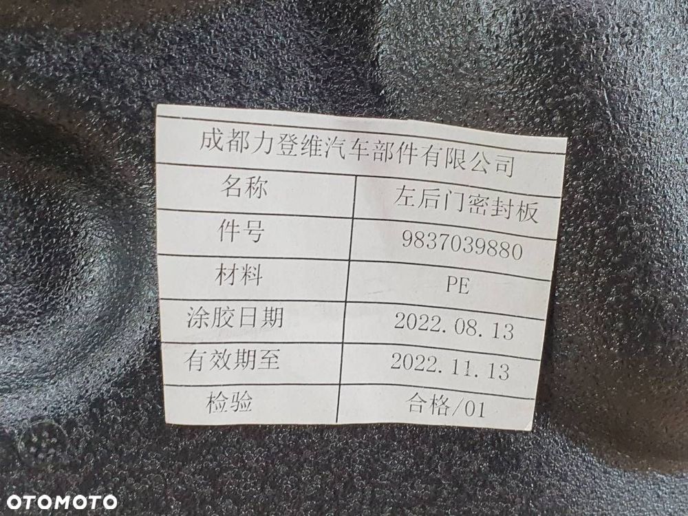 DRZWI TYŁ LEWE CITROEN C5X C5 X EN9 BIAŁE KOMPLETNE - 13