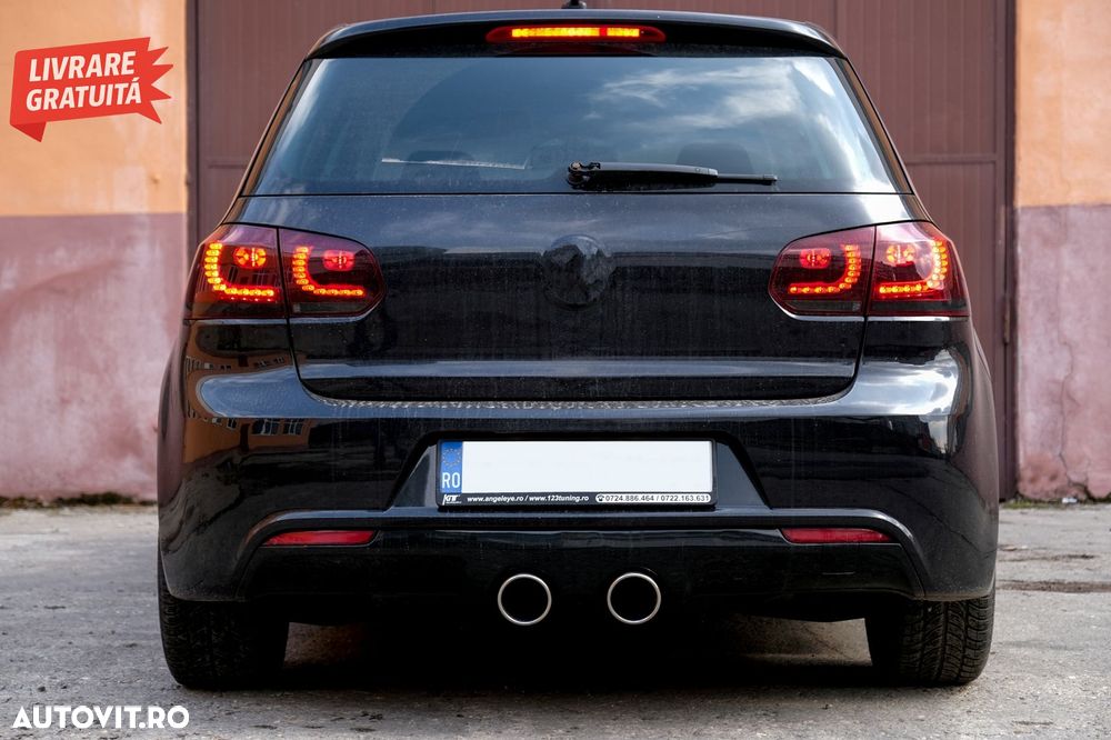 Stopuri Full LED VW Golf 6 VI (2008-2013) R20 Design Rosu Fumuriu cu Semnal Dinami- livrare gratuita - 12