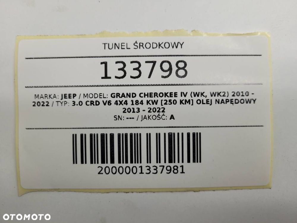 TUNEL ŚRODKOWY Z PODŁOKIETNIKIEM JEEP GRAND CHEROKEE IV WK2 EU - 14