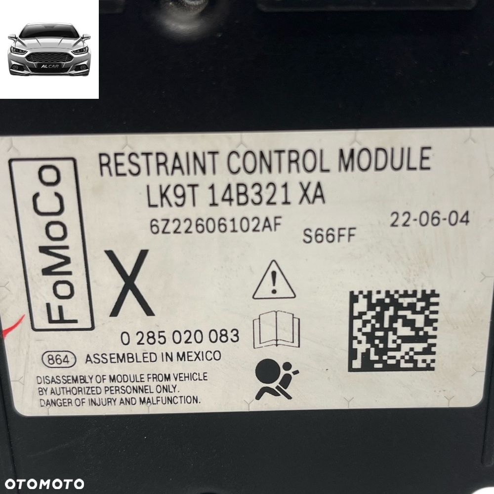 STEROWNIK PODUSZEK AIRBAG FORD MUSTANG MACH-E LK9T-14B321-XA - 2