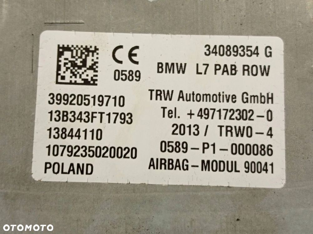 Poduszka Powietrzna Pasażera AIRBAG BMW 4 F30 F31 F32 F33 34089354G - 12