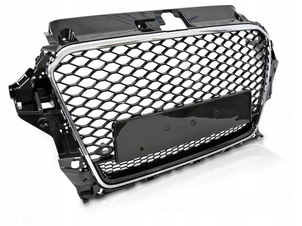 Grill Atrapa Audi A3 8V 12-16 Rs Quattro Style Glossy Black Chrom Frame Pdc - 1