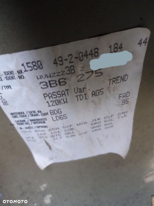 Części VW Volkswagen Passat B5 fl  2.5 TDI  1.9 TDi drzwi maska skrzynia silnik zderzak - 10