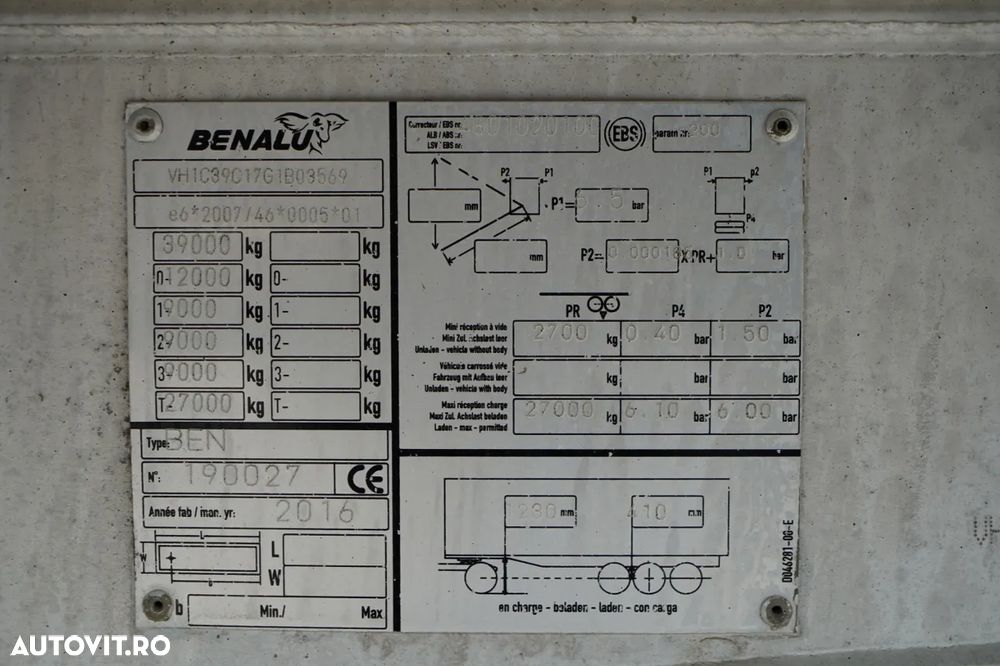 Benalu TIPPER / 30 m³ / ALUMINUM / LIFT AXLE / WEIGHT: 5,000 KG / ELECTRIC CURTAIN / IMPORTED - 20
