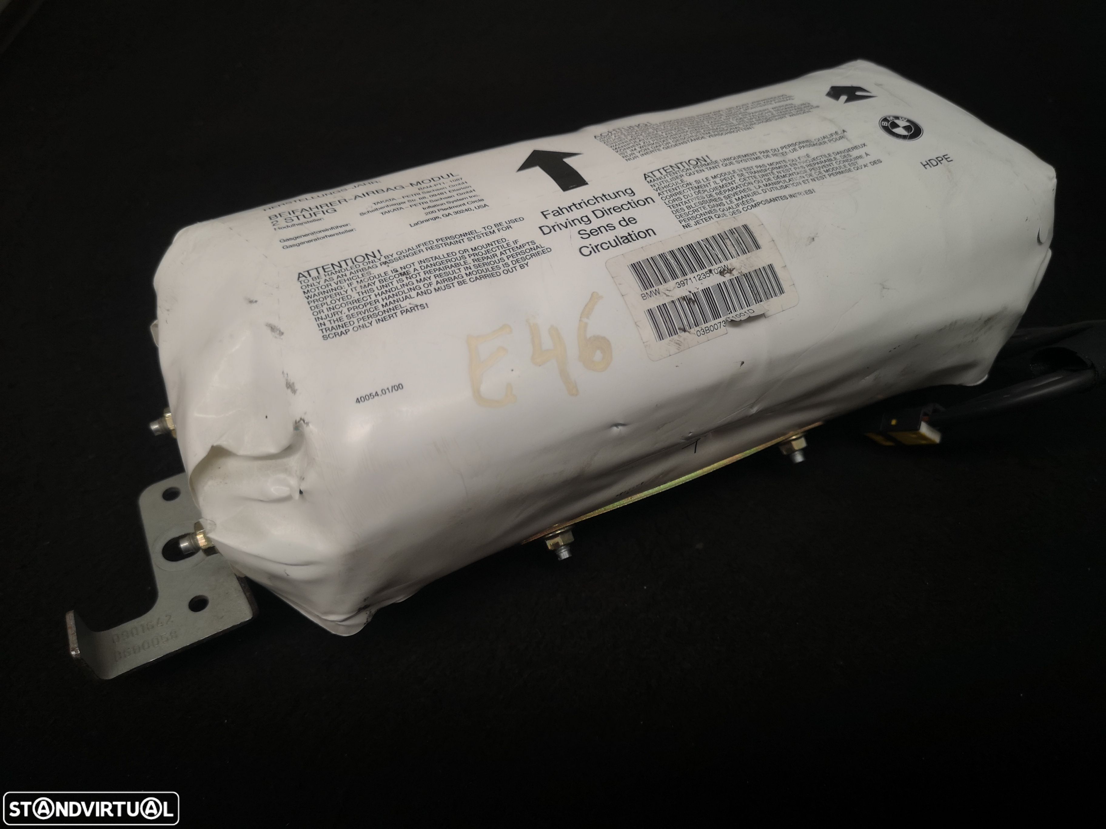 Airbag do tablier pasageiro bmw3 e46 2001+ - 1