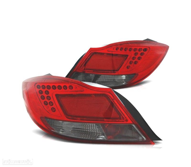 FAROLINS TRASEIROS PARA OPEL INSIGNIA 08-13 LED VERMELHO CROMADO - 1