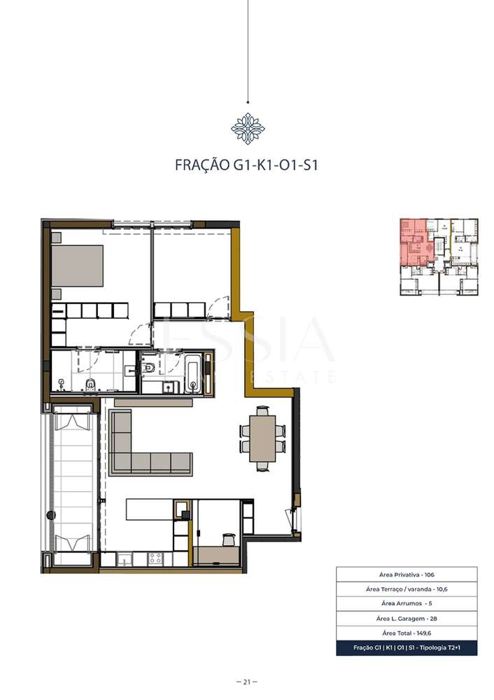 Apartamento T2+1 com varanda de 10.6 m2 na Prelada, Ramalde - Grande imagem: 5/8