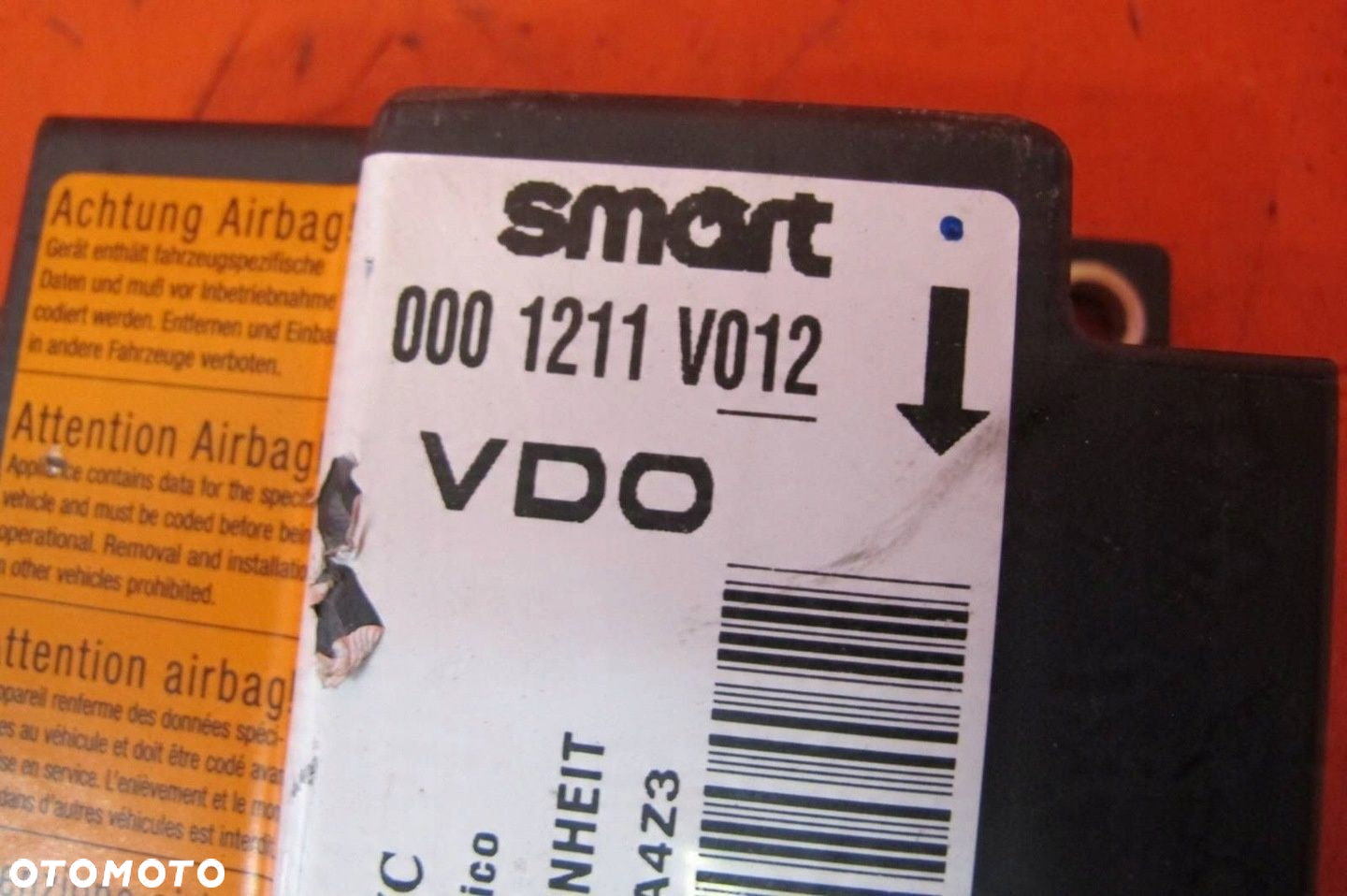 SMART FORTWO I 1 450 MODUŁ STEROWNIK SENSOR AIRBAG 0001211V012 - 2