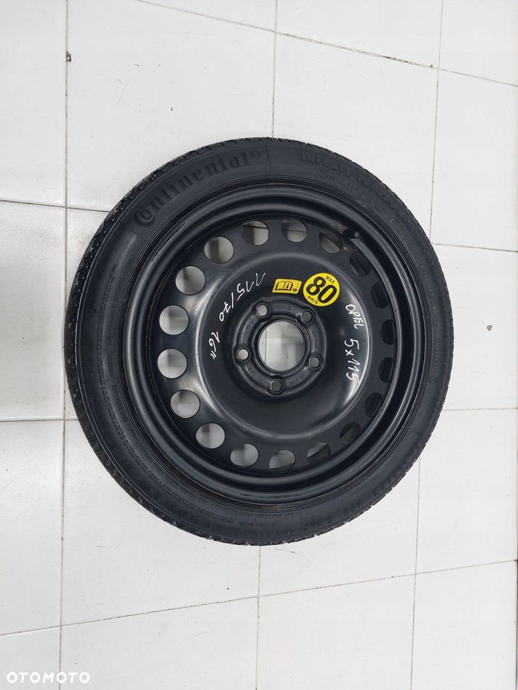 opel astra j iv v dojazdówka koło zapasowe 16'' 115/70r16 2160141 - 1