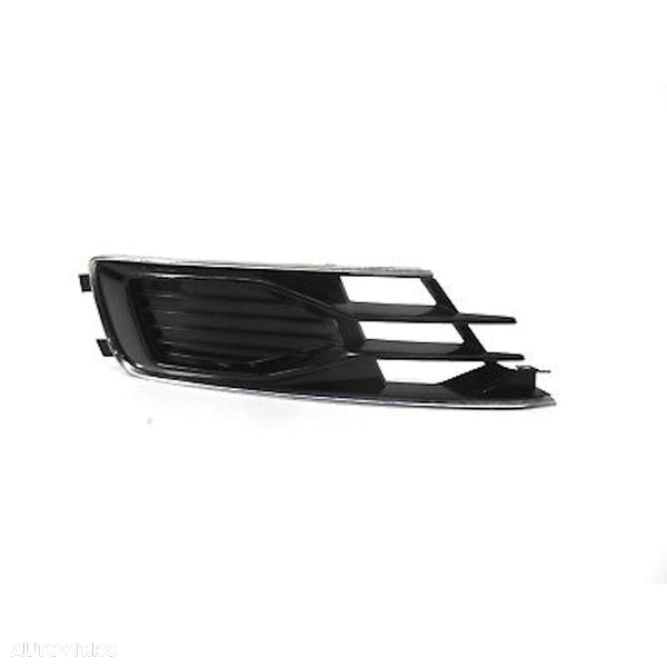 Grila bara fata Audi A6 (C7), 06.2014-09.2018, Crom/Negru, parte montare partea dreapta, 13E227-2, Aftermarket