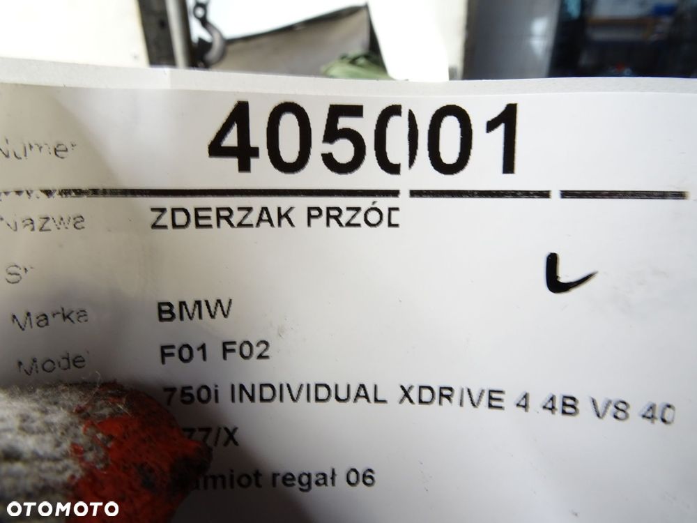 ZDERZAK PRZÓD  BMW 7 (F01, F02, F03, F04) 2008 - 2015 750 i, Li xDrive 300 kW [408 KM] benzyna 2009 - 7