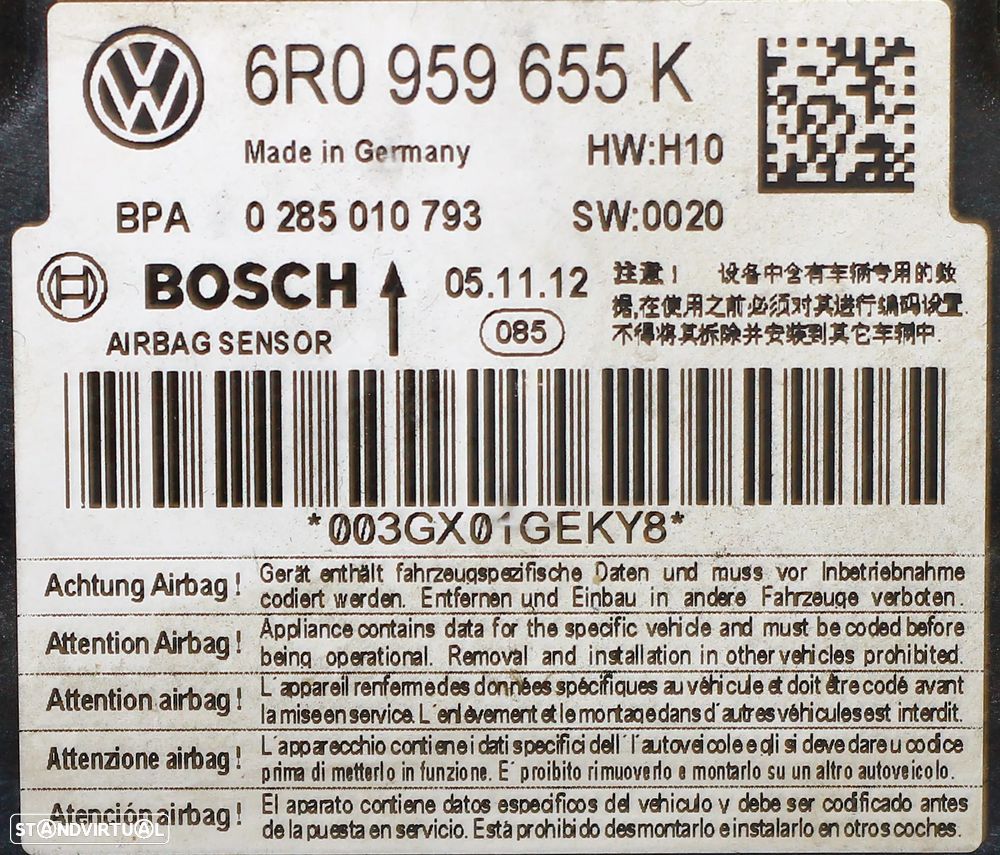 CENTRALINA DE AIRBAG VW POLO 6R - 5