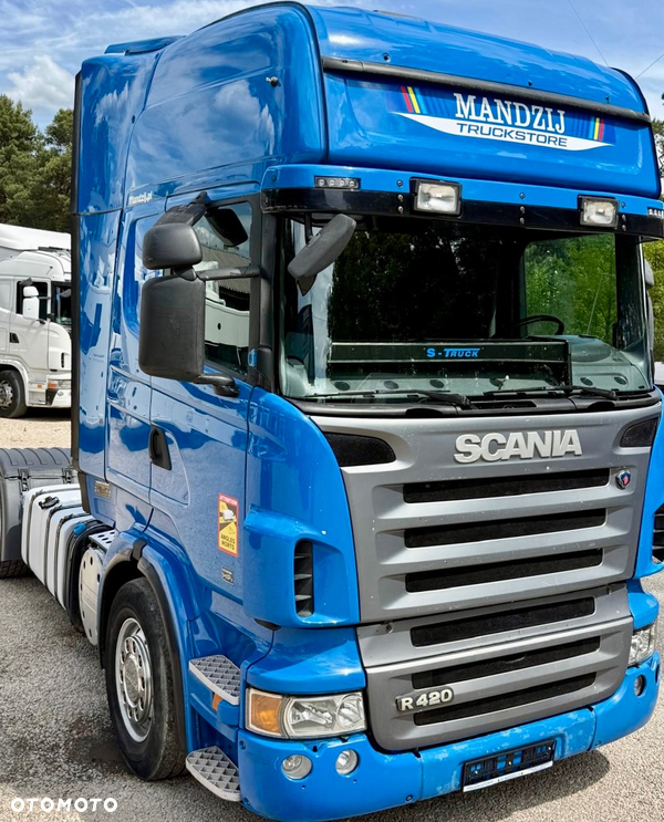 Scania R420 TOPLINE AUTOMAT RETARDER SPOJLERY KLIMA XENONY 2xALUTANK LODÓWKA SKÓRA EURO 5 2008r