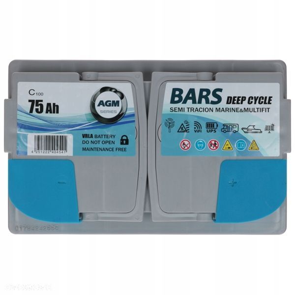 Akumulator Bars Marine AGM Deep Cycle 12V 75Ah - 3