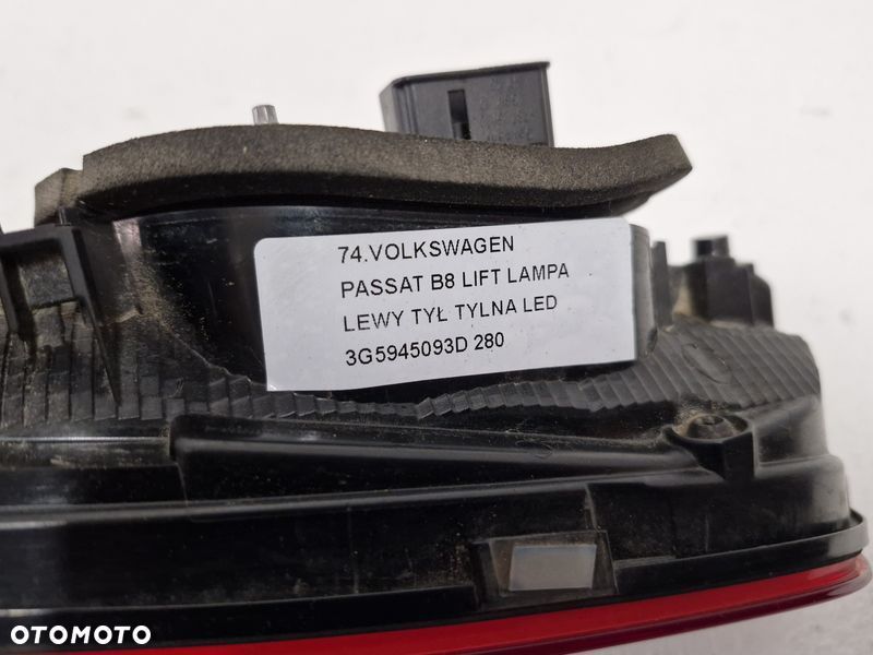 VOLKSWAGEN PASSAT B8 LIFT SEDAN LAMPA LEWY TYŁ LED W KLAPĘ LEWA TYLNA 3G5945093D - 6