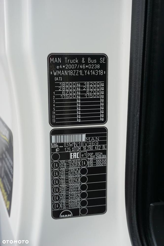 MAN TGM / 18.290 / EURO 6 / CHŁODNIA + WINDA / ŁAD. 8 740 KG / 15 PALET - 11