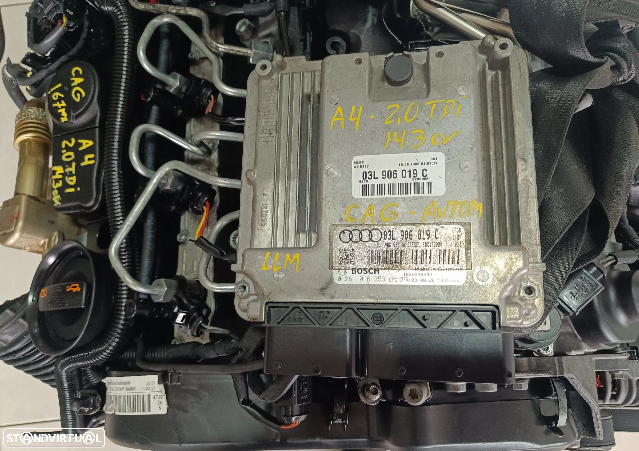 centralina audi A4 2.0TDI 143cv CAGB   0 281 016 353 / 03L 906 019 C / HW:H21 03L 906 019 dissel EDC17CP20 - 1