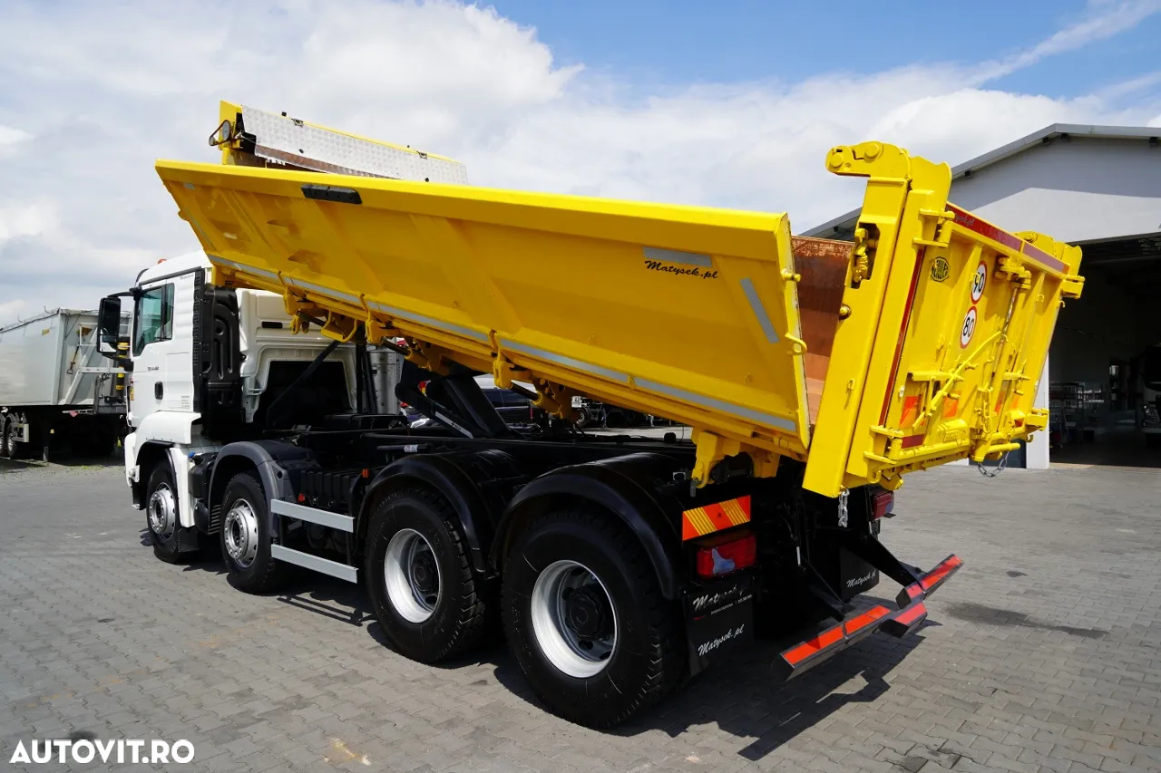 MAN TGS 41.460 / 8x8 / BASCULĂ / 2 PĂRȚI / BORDMATIC / HYDROBTA / MEILLER KIPER / ANVELOPE 100% / EURO 6 / 2017 / IMPORTAT - 4