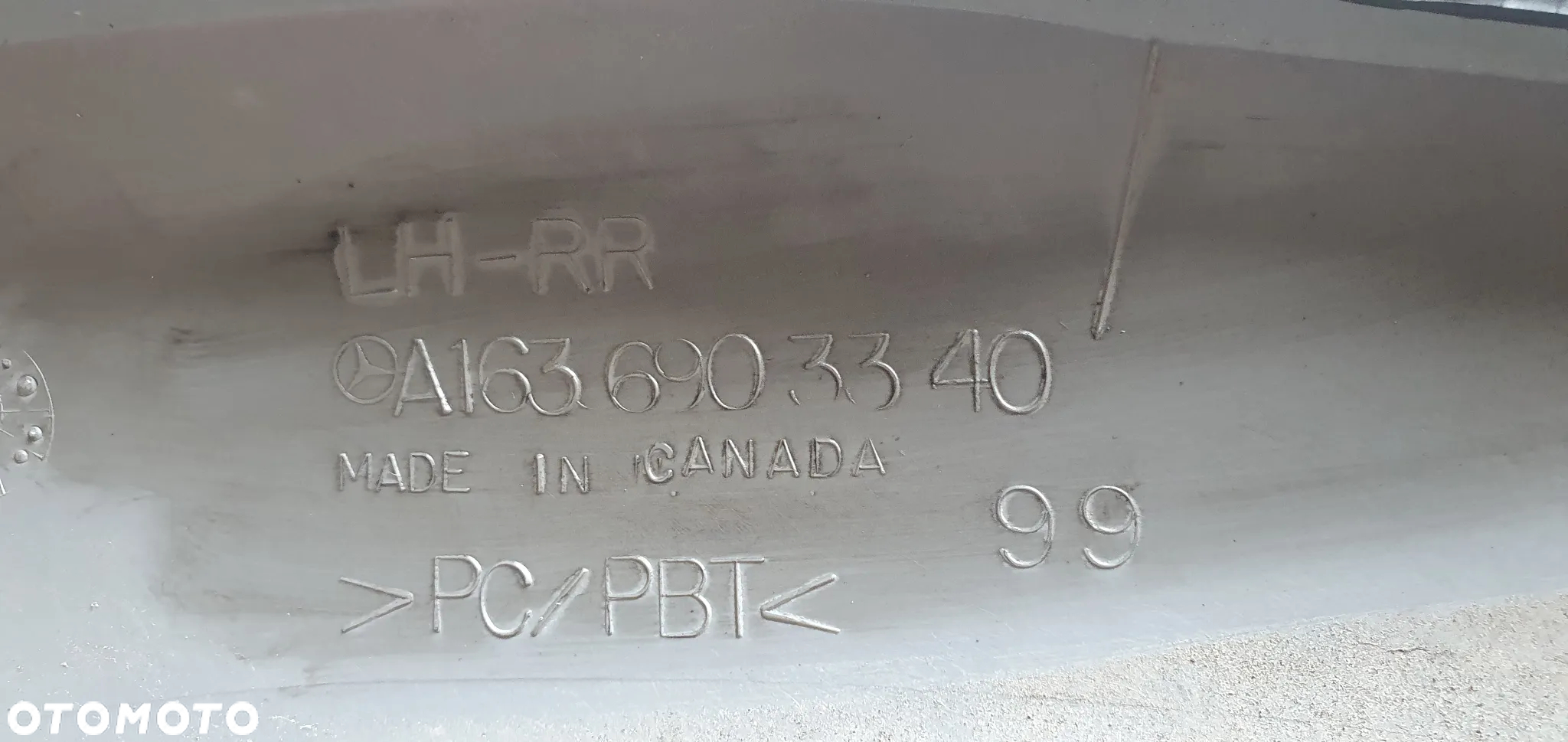 Listwa ozdobna błotnika lewy tył tylna lewa AMG Mercedes ML W163 Lift A1636903340 - 5