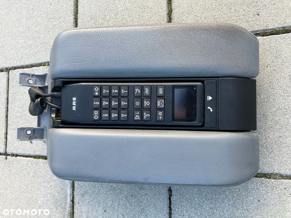 TELEFON BMW E38 PRZED LIFT WĄSKI WYSWIETLACZ PODŁOKIETNIK SZARY SCHOWKI RARYTAS - 3