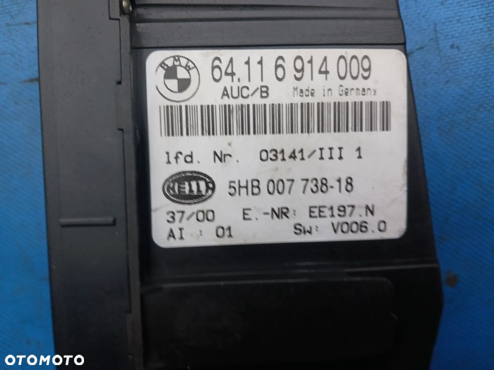 Panel sterowania klimatyzacji BMW E46 Lift przedlift środkowy nawiew regulacja temperatury ogrzewania 64.116914009 5HB007738-18 - 2