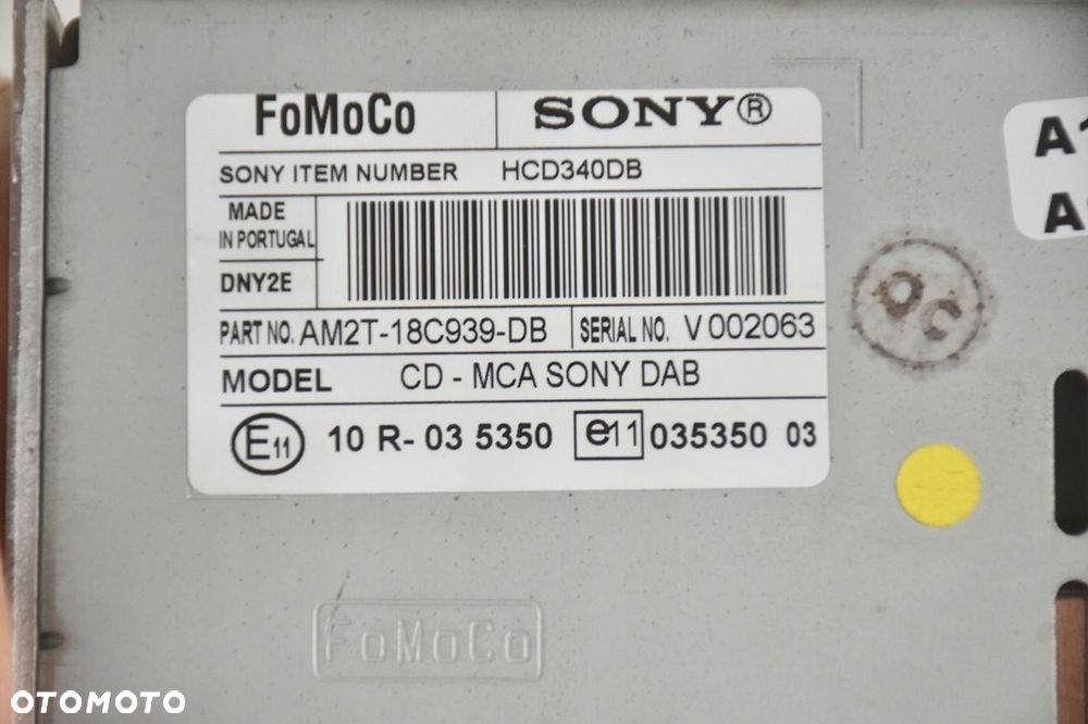 radio radioodtwarzacz * sony ford am2t-18c939-db - 4