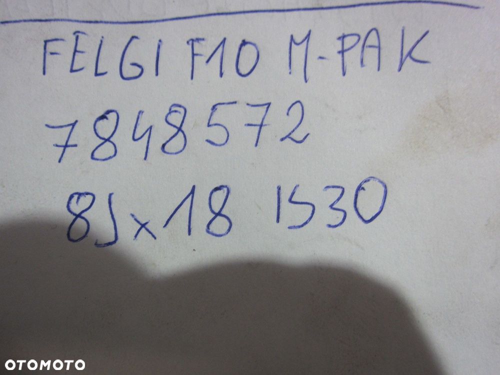 BMW F10 F06 F11 FELGI ALUMINIOWE 19 ORYGINAŁ 7848572 36117848572 MPAKIET - 16