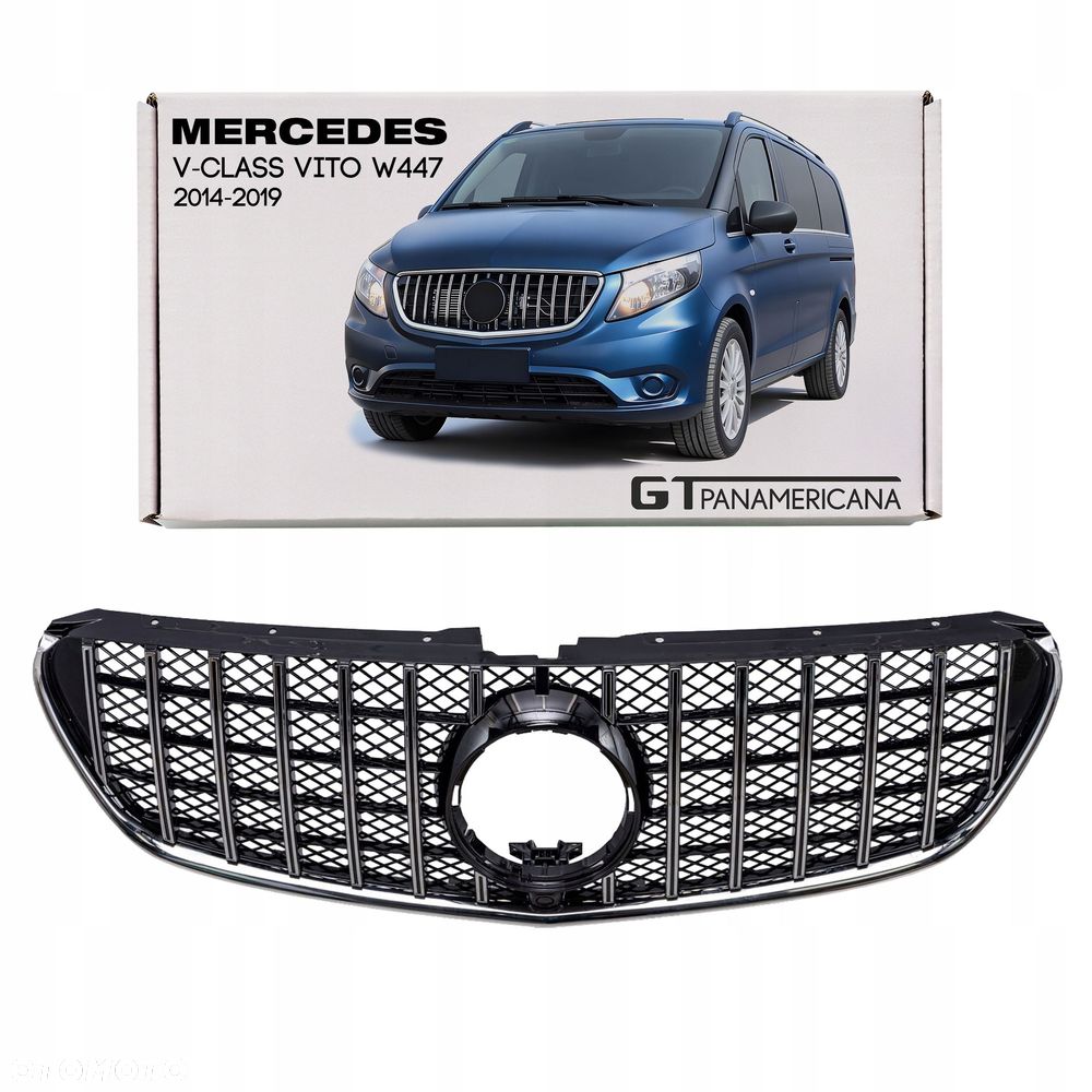 mercedes v-class vito w447 2014-2019 grill gt panamericana z kamerą sr - 1