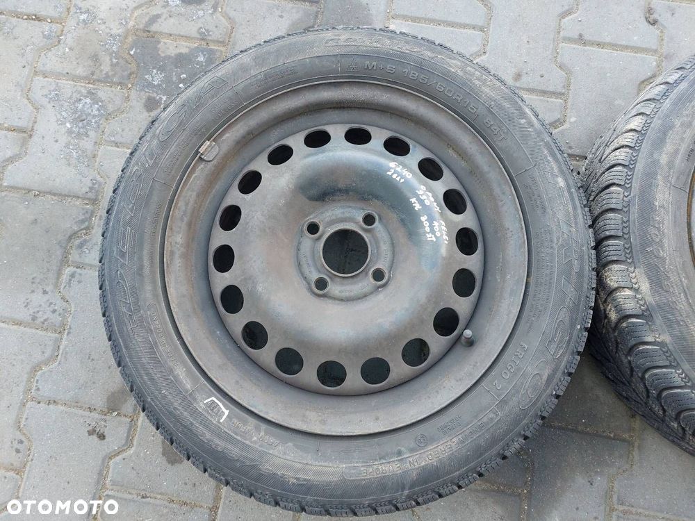 KOŁA FELGI OPONY ZIMOWE 2 SZTUKI 4x100 6Jx15 FI56,6 185/60R15 OPEL - 2