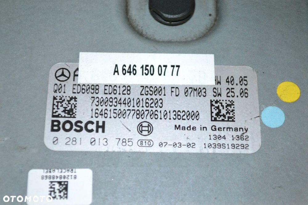 MERCEDES VITO 639 VIANO SPRINTER 2,2 CDI KOMPUTER STEROWNIK SILNIKA 6461500777 0281013785 - 2