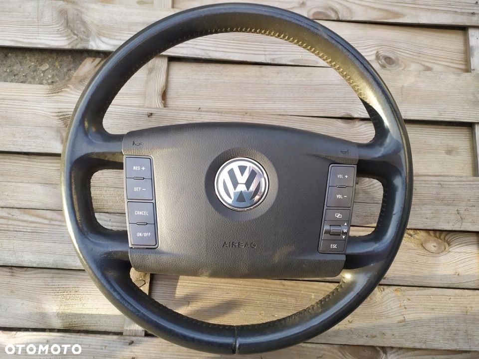 VOLKSWAGEN PHAETON KIEROWNICA CZARNA ANTHRAZIT - 1