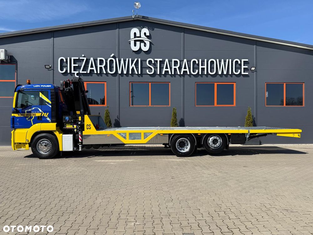 MAN TGS TGX 26.360 E5 laweta uniwersalna + Dźwig HDS HMF 1420 K2 / pomoc drogowa / kran krane dzwig hds żuraw - 10