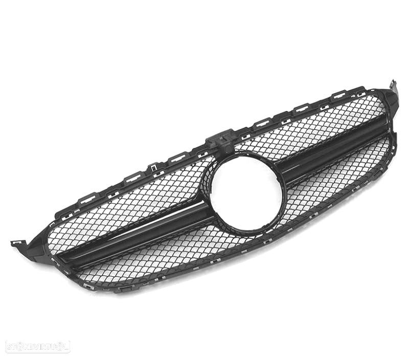 GRELHA FRONTAL MERCEDES W205 14-18 LOOK AMG C63 CÂMARA PRETO BRILHANTE - 8