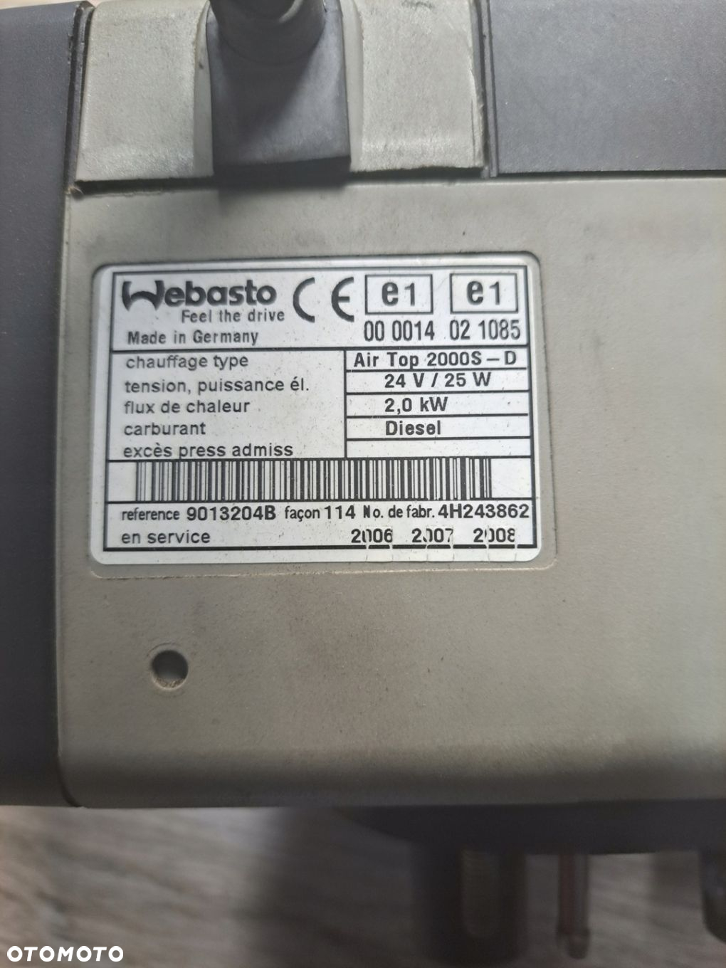 WEBASTO DEWASTO AIR TOP 2000 S RENAULT MAGNUM DXI - 3