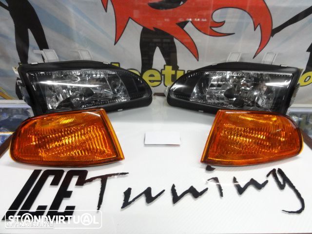 Farois frontais com luz branca 5000k Honda civic 92-95 EG8, EG9, EH8, EH9 JDM Fundo + piscas frontais Honda civic 92-95 4 portas EG8, EG9 fundo laranja JDM Look - 10