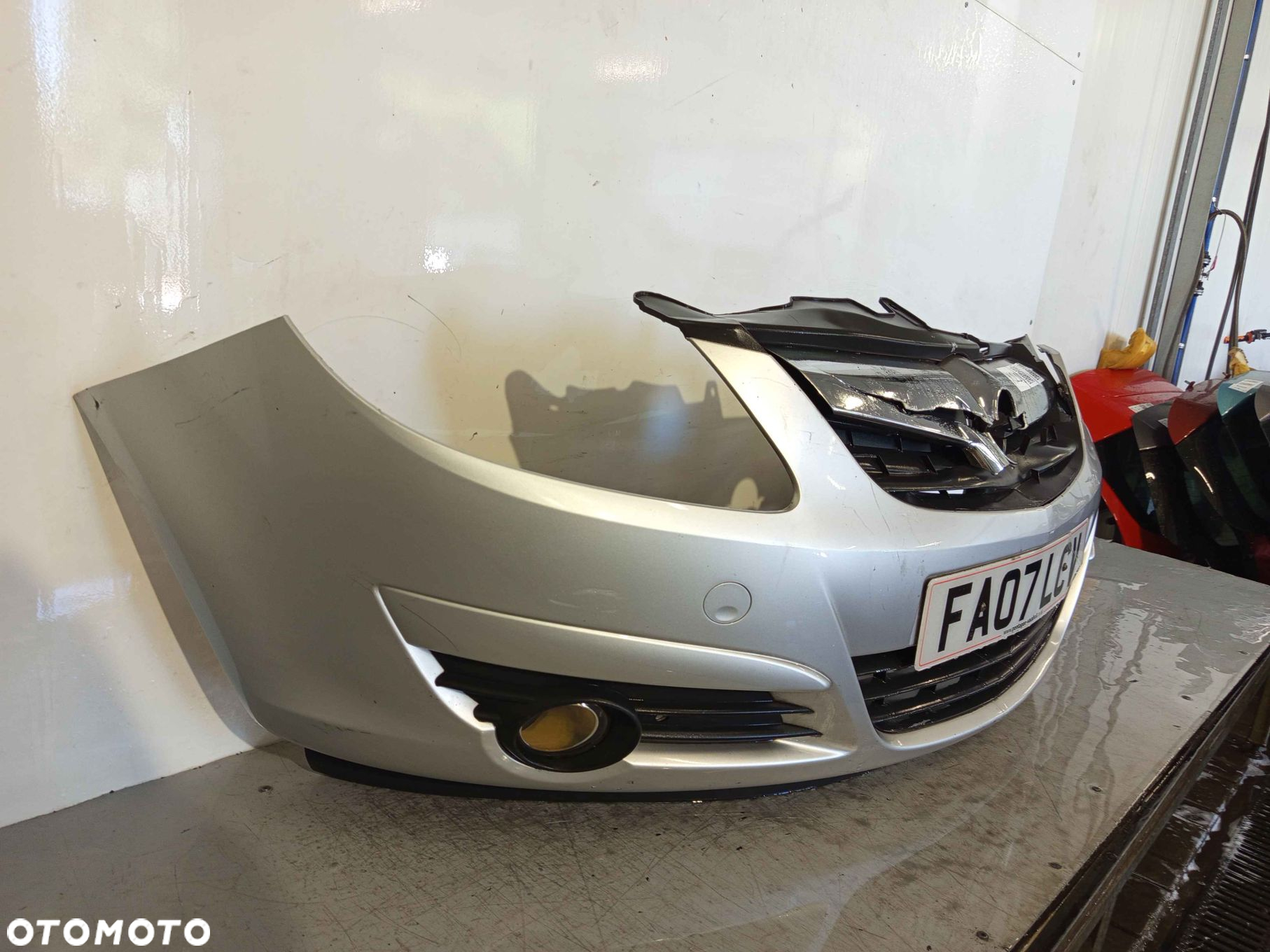 + ZDERZAK PRZÓD PRZEDNI OPEL CORSA D Z157 SREBRNY HALOGENY - 2