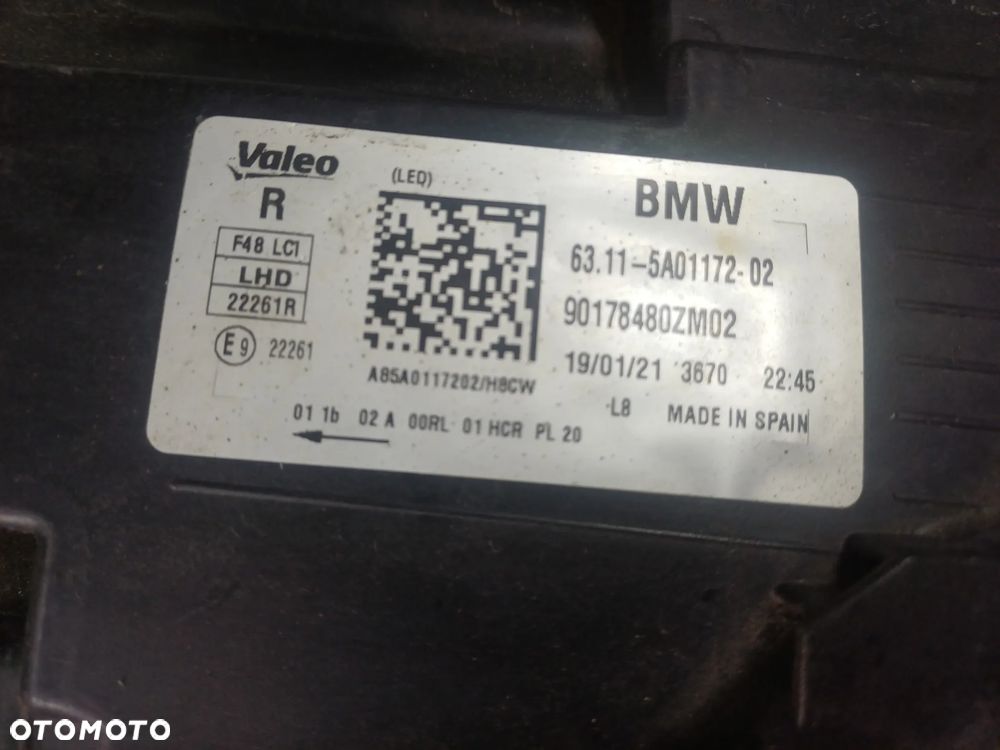 Lampa prawy przod bmw x1 f48 led europa - 5