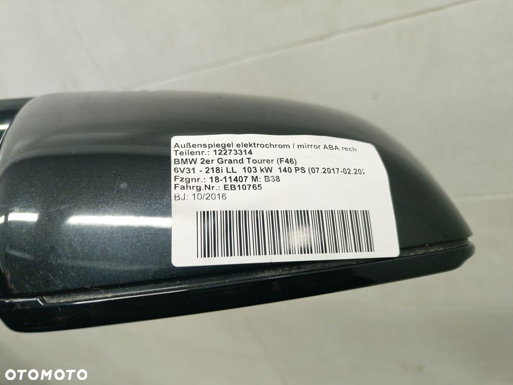 Lusterko zewnętrzne prawe BMW 2 F46 5PIN Shadowline 475 - 4