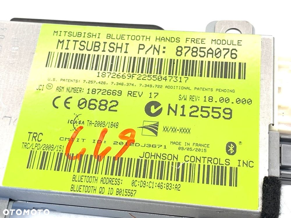 MODUŁ BLUETOOTH  MITSUBISHI OUTLANDER III (GG_W, GF_W, ZJ, ZL, ZK) 2010 - 2022 2.0 Hybrid 4WD - 4