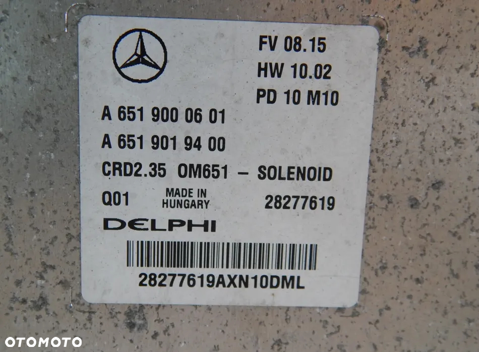 Komputer sterownik 2.2 CDI 651 Mercedes Vito Viano 639 Lift Sprinter 906 w212 w203 08-14 Łuków części - 3